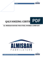 Qalvanizing Certificate: Al-Misbah House For Steel Works Company