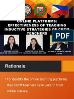 Online Platforms: Effectiveness of Teaching Inductive Strategies of CKCM Teachers