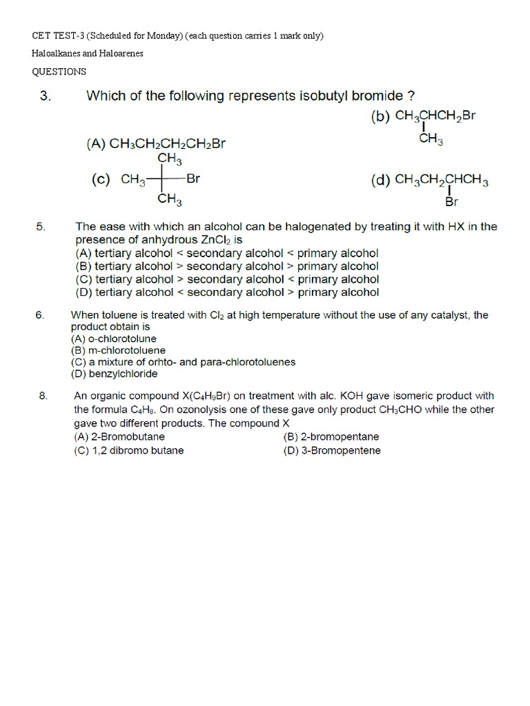 CET TEST-3 (Scheduled For Monday) (Each Question Carries 1 Mark Only ...