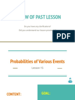 5-4 Probabilities of Various Events