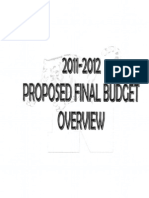 Overview of Proposed Final Budget 2011-2012