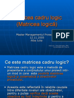 Matricea Cadru Logic - MANAG - proiECTELOR