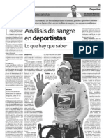 Análisis de Sangre en Deportistas