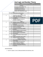 M-303 Mathematical Logic and Number Theory: Number Topic Exercise Assignment/H.W