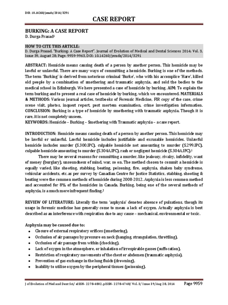 Burking: Forensic Case Analysis | PDF