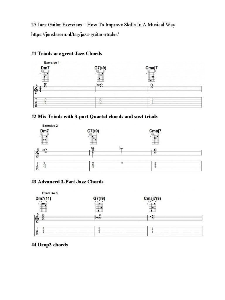 25 Jazz Guitar Exercises How To Improve Skills in A Musical Way PDF