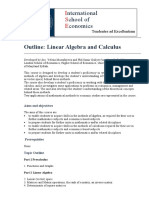 Outline: Linear Algebra and Calculus: Nternational Chool of Conomics