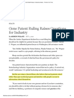 Pollack Article - Gene Patent Ruling Raises Questions for Industry