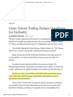 Pollack Article - Gene Patent Ruling Raises Questions For Industry