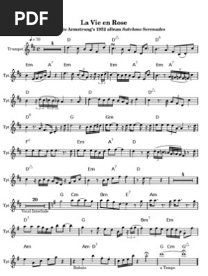 La Vie En Rose Armstrong Trumpet Pdf Entretenimento Geral