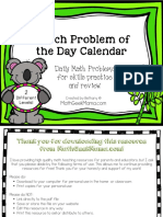 March Problem of The Day Calendar