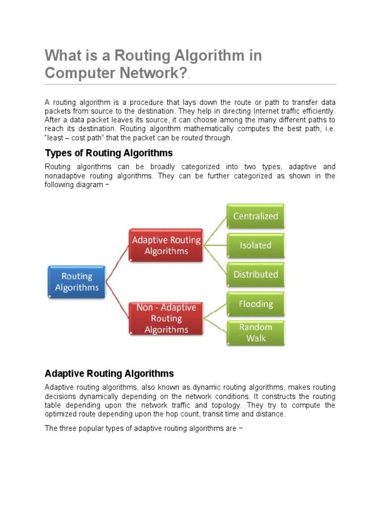 Routing Algorithm | Download Free PDF | Routing | Computer Network