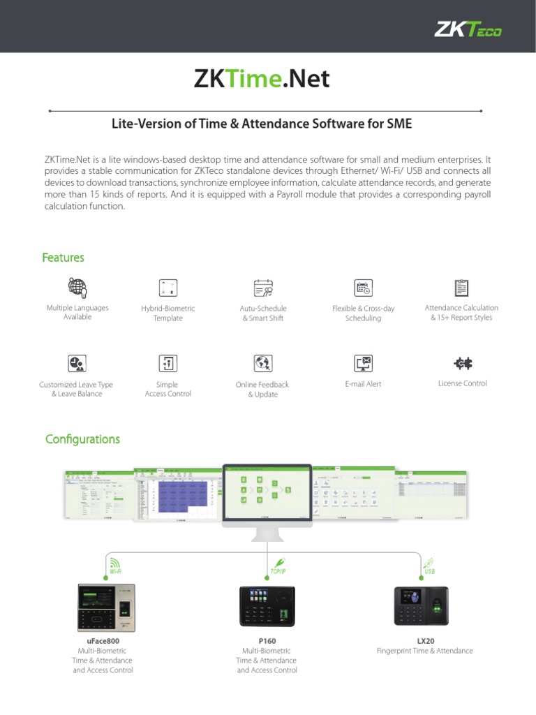 ZKTime.Net Lite for Small Businesses | PDF | Access Control | Microsoft ...
