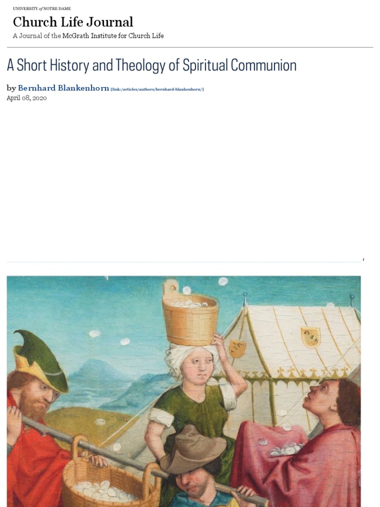 A Short History and Theology of Spiritual Communion - Church Life ...