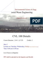Solid Waste Engineering: CVL 100 - Environmental Science & Engg