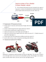 Transmission Systems of Two and Three Wheel Vehicles