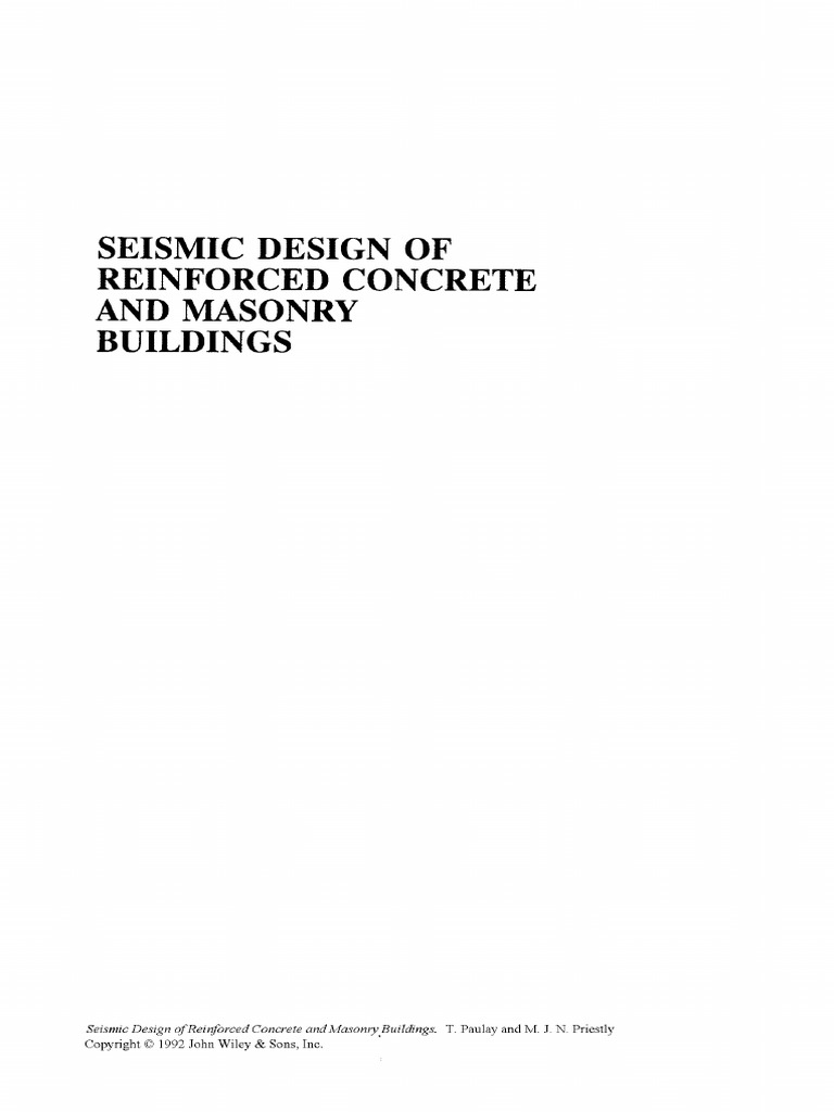 Seismic Design of Reinforced Concrete and Masonry Buildings | PDF