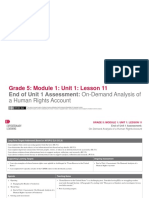 Grade 5: Module 1: Unit 1: Lesson 11: End of Unit 1 Assessment: On-Demand Analysis of