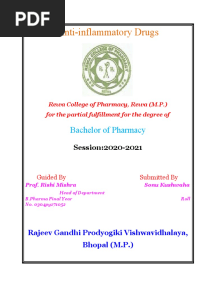 Anti-Inflammatory Drugs: Bachelor of Pharmacy