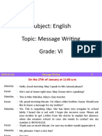 Subject: English Topic: Message Writing