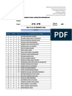 Listas de Alumnos Por Bloques Clases Precenciales 4to Semestre Del 14 Al 18 Feb2022