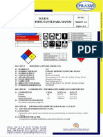 Msds - Gel Desinfectante para Manos