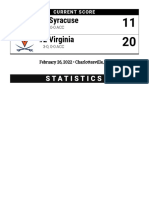 #9 Syracuse #2 Virginia: Statistics