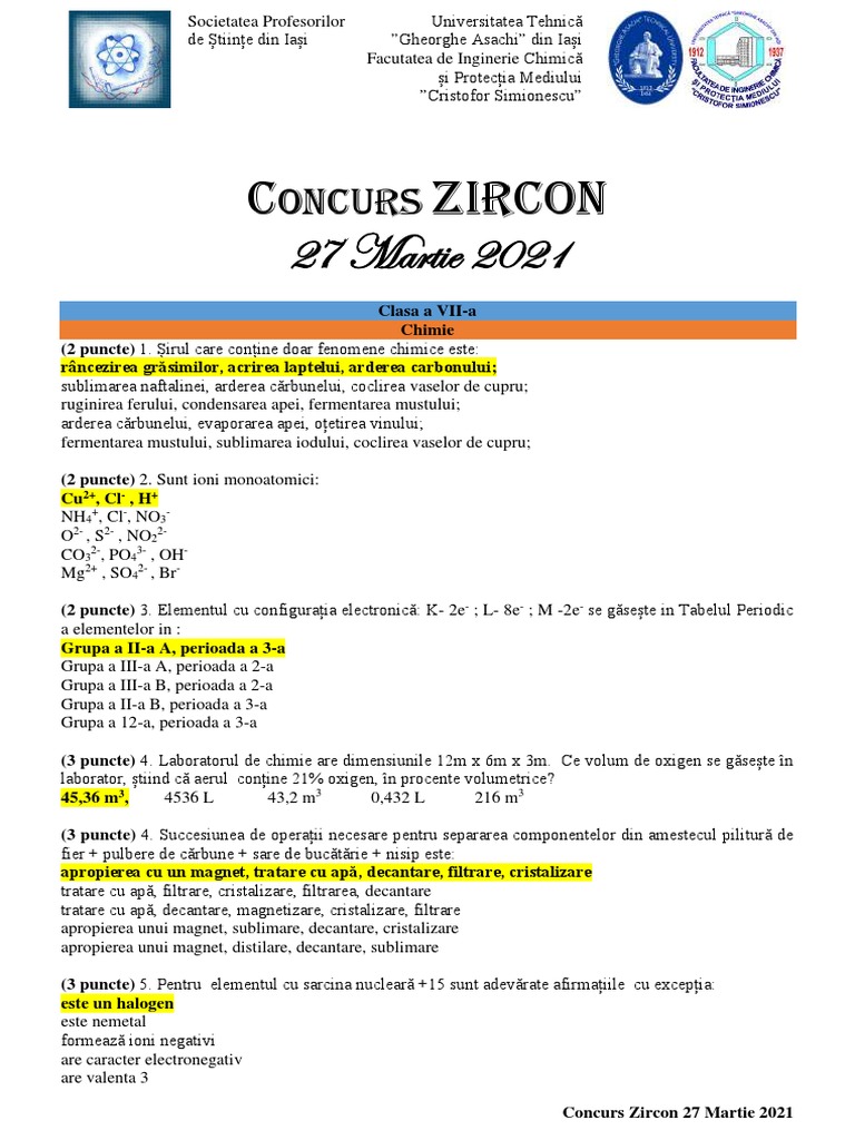 Subiecte Concurs ZIRCON 2021 PDF