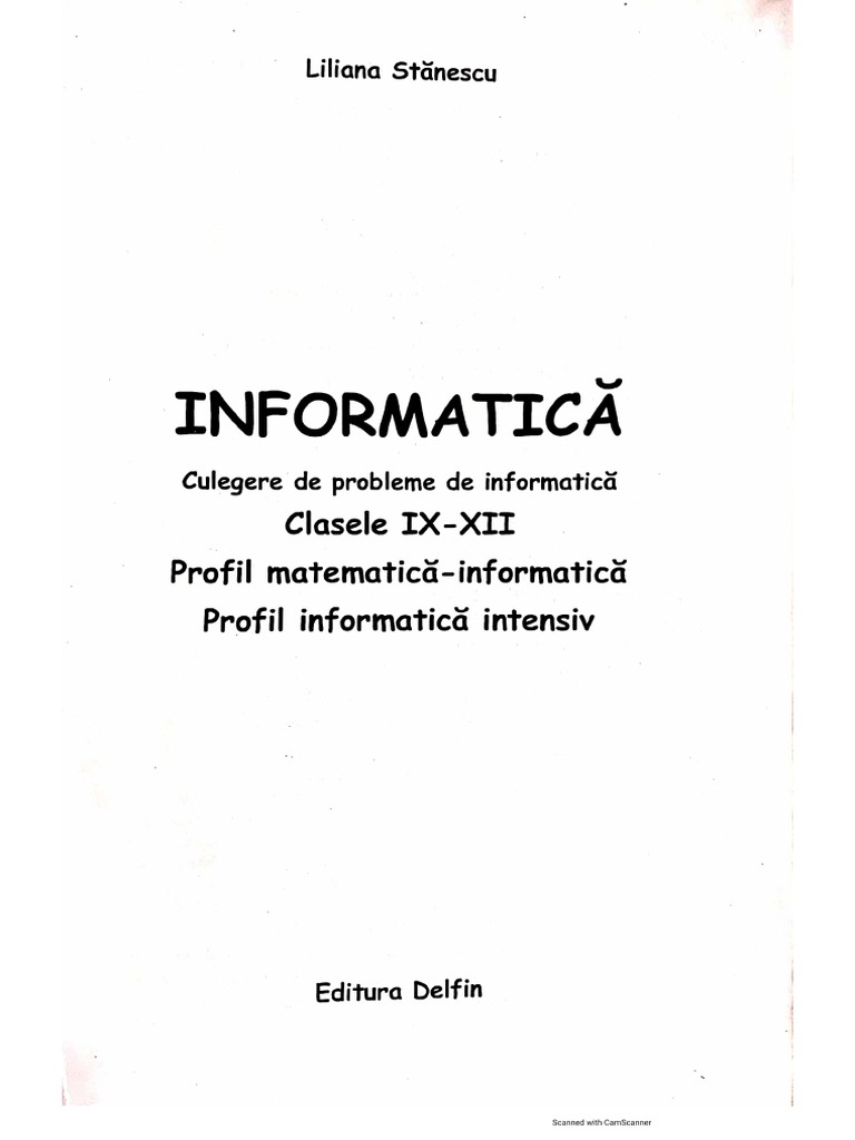 Culegere - Informatica LILIANA STANESCU | PDF