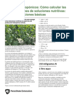 Sistemas Hidroponicos Como Calcular Las Concentraciones de Soluciones Nutritivas Las Dos Ecuaciones Basicas