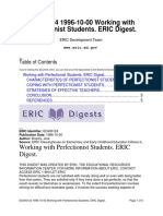 ED400124 1996-10-00 Working With Perfectionist Students. ERIC Digest