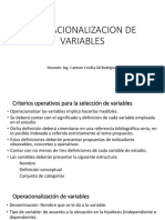 Operacionalización de Variables y Matriz de Consistencia