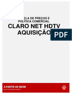 Claro Net HDTV Aquisição: Tabela de Preços E Política Comercial