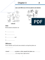 1A-Science Chapter-3 A: Worksheet-5 I. Write Down The Same and Differences Between Plants and Animals