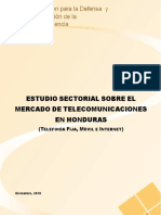 Estudio Sectorial de Telecomunicaciones en Honduras (Telefonía Móvil, Fija e Internet)