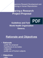 Preparing A Research Project Proposal: Guidelines and Forms World Health Organization Geneva