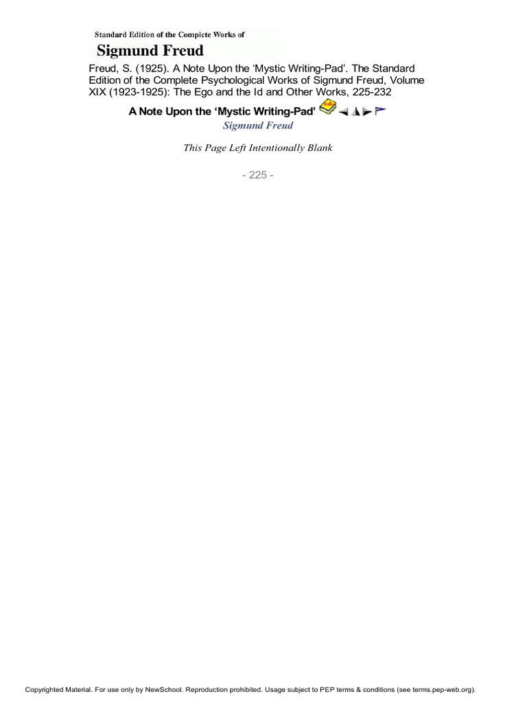 A Note Upon The Mystic WritingPad' PDF Indemnity License