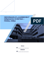 MEMORANDUM of AGREEMENT KERJASAMA INVESTASI - MODAL KERJA