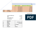 Payroll: Emp No Emp Name Basic Salary Dearance Allowance