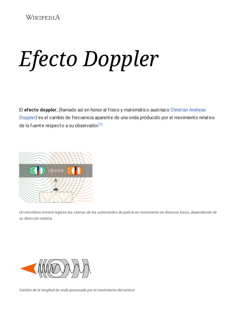Efecto Doppler Wikipedia La Enciclopedia Libre PDF Efecto 