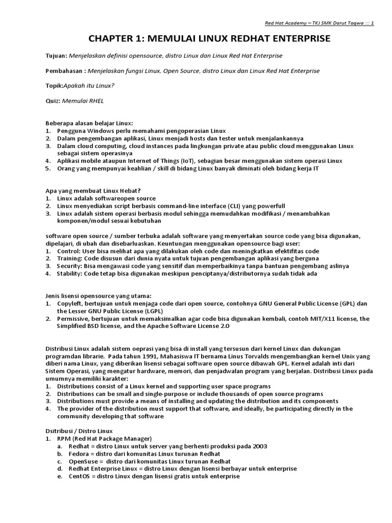 Panduan Belajar Linux Red Hat Enterprise | PDF
