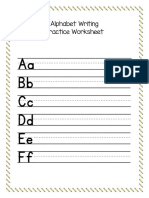 Aa BB CC DD Ee FF: Alphabet Writing Practice Worksheet