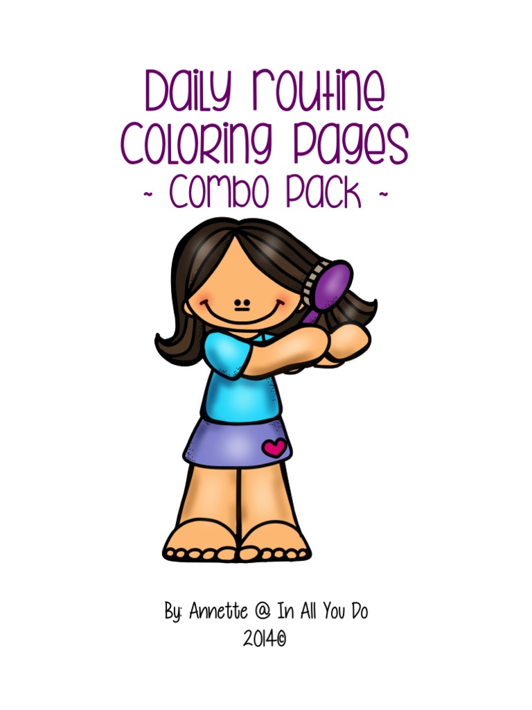Daily Routine Combo Coloring Pages FINAL | PDF