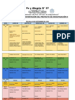 Cronograma de Sustentacion Del Proyecto de Investigacion II