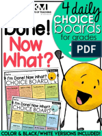 Choice Boards For Early Finishers