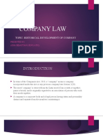 Company Law: Topic: Historical Development of Company
