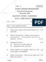 ECO-5 Bachelor'S Degree Programme Term-End Examination December, 2013 Elective Course: Commerce Eco-5: Mercantile Law