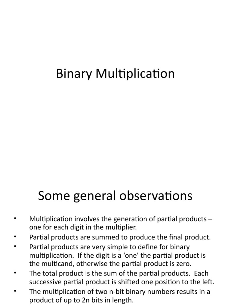 Binary Multiplication Explained | PDF | Multiplication | Computer ...