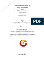 Industrial Training Report On Python New PDF Free