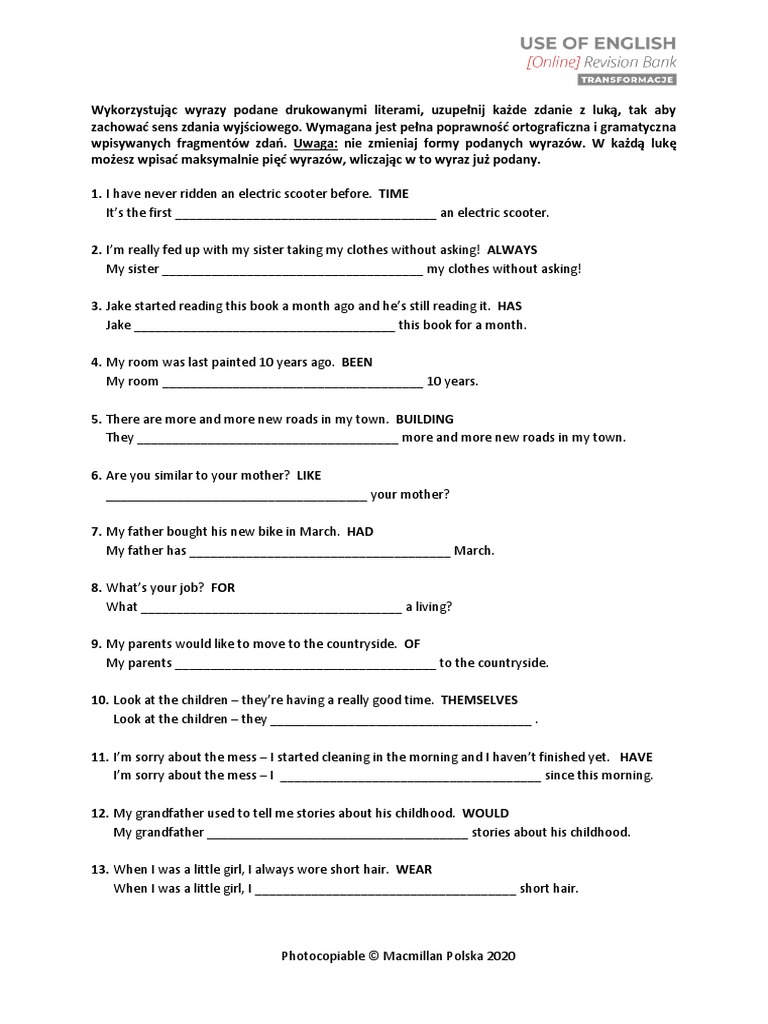 use-of-english-online-revision-bank-transformacje-arkusz-w-pdf